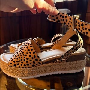 Leopard Print Espadrille Sandals
